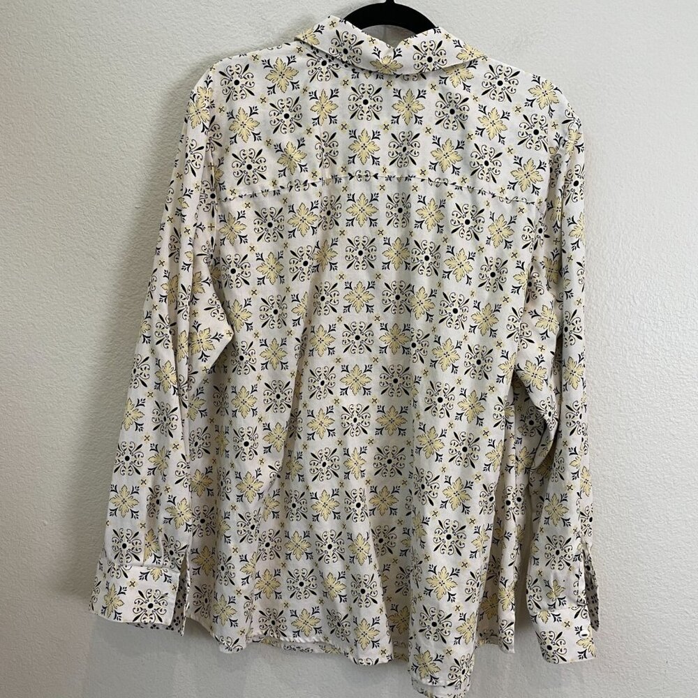 Foxcroft Womens Plus 20W Shaped Wrinkle Free Shirt Floral Long Sleeve Top Blouse - Picture 8 of 9
